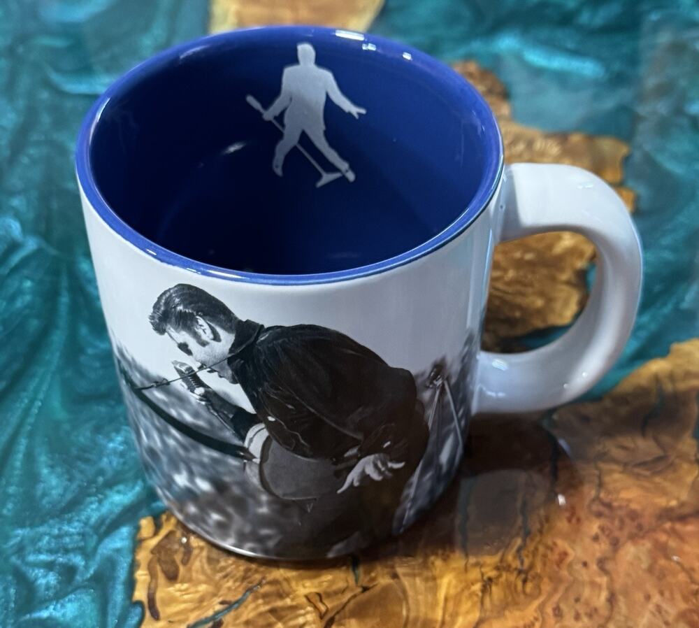 Elvis Presley Coffee Mug Cup White & Blue TCB 2017